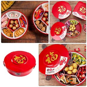 Yardwe Compartment Snack Serving Tray Appetizer Tray Serving Plates Dishes Tradional Chinese Wedding 2021 New Year Spring Festival Tableware