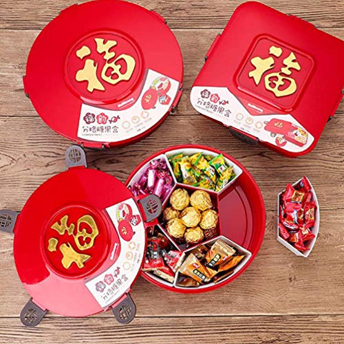 Yardwe Compartment Snack Serving Tray Appetizer Tray Serving Plates Dishes Tradional Chinese Wedding 2021 New Year Spring Festival Tableware