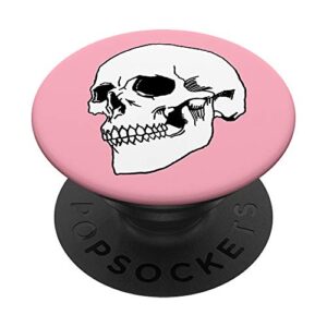 spooky cute skull punk pastel goth skeleton aesthetic pink popsockets popgrip: swappable grip for phones & tablets