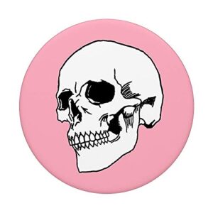 Spooky Cute Skull Punk Pastel Goth Skeleton Aesthetic Pink PopSockets PopGrip: Swappable Grip for Phones & Tablets