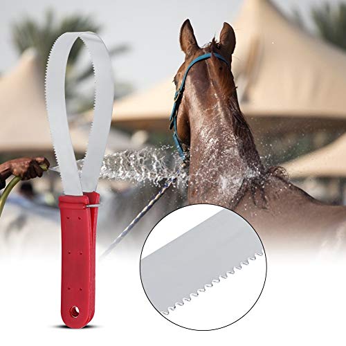 Pssopp Horse Shedder Scraper Stainless Steel Horse Sweat Scraper Metal Animal Equine Sweat Scraper Shedder Horse Grooming Brushes Combs Single Metal Shedding Blade