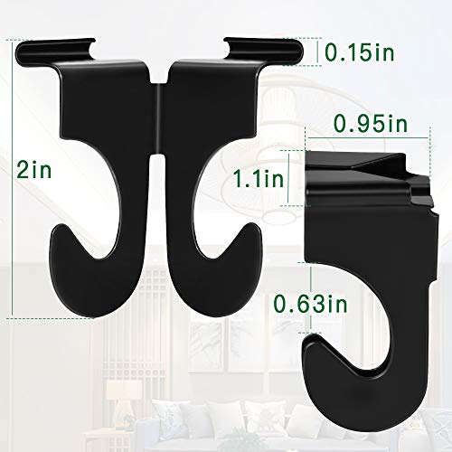 20 Pieces Metal Drop Ceiling Hooks Stainless Steel Ceiling Hanger T-Bar Track Clip Suspended Ceiling Hooks for Hanging Plants Office Classroom Decorations (Black)