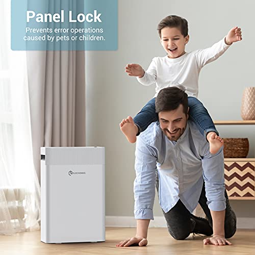 Air Purifier for Home, Elechomes True HEPA Air Purifiers for Large Room with Washable Filter, Timer, Ultra-Quiet Sleep Mode, KJ203F-142