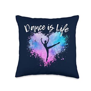 gifts for ballerina ballet dancer life ballerina ballet dancing teen girl women mom throw pillow, 16x16, multicolor