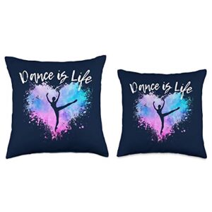 Gifts for Ballerina Ballet Dancer Life Ballerina Ballet Dancing Teen Girl Women Mom Throw Pillow, 16x16, Multicolor