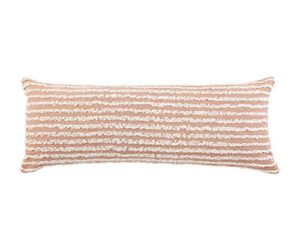 lr home wispy ways lumbar throw pillow, 14" x 36", dusty pink/cream