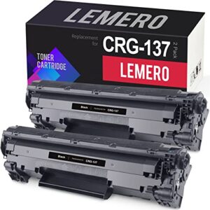lemero 137 black compatible toner cartridge replacement for canon 137 crg137 for mf232w mf236n d570 mf216n mf212w mf247dw mf227dw mf244dw printer (black, 2-pack)