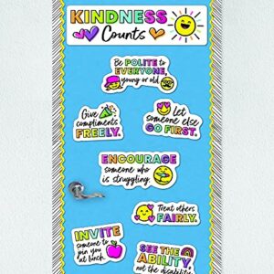 Carson Dellosa Kind Vibes Motivational Mini Bulletin Board Set—Kindness Counts Header with Inspirational Messages, Homeschool or Classroom Decor (15 pc)