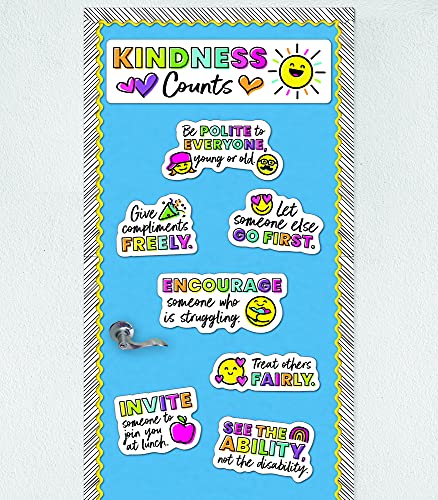 Carson Dellosa Kind Vibes Motivational Mini Bulletin Board Set—Kindness Counts Header with Inspirational Messages, Homeschool or Classroom Decor (15 pc)