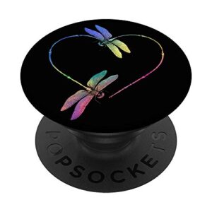 Two Dragonflies In The Shape Of A Heart Dragonfly Valentines PopSockets PopGrip: Swappable Grip for Phones & Tablets