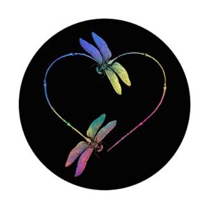 Two Dragonflies In The Shape Of A Heart Dragonfly Valentines PopSockets PopGrip: Swappable Grip for Phones & Tablets