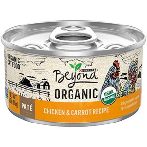 purina beyond organic wet cat food pate, organic chicken & carrot adult recipe - (12) 3 oz. cans