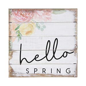 simply said, inc perfect pallets petites - hello spring, 8x8 in wood sign pet18538