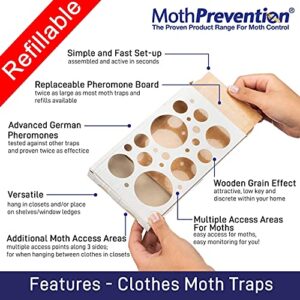 Powerful Moth Traps for Clothes Moths | Including Refills for 9 Months Protection! | Best Catch-Rate for Clothes Moth and Carpet Moth Traps on The Market