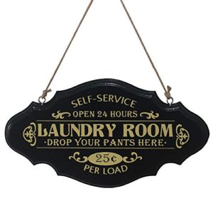 betyhom 11×6 in vintage wooden laundry room sign,laundry wall decor, drop your pants here sign ,black