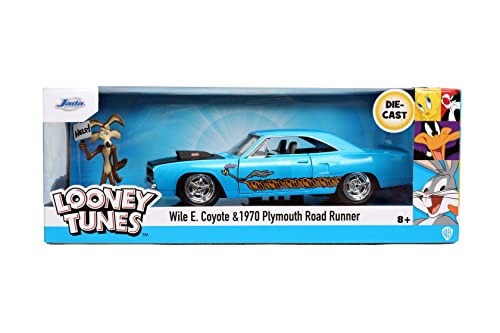 Jada 1:24 Diecast 1970 Plymouth Roadrunner with Wile E Coyote Figure