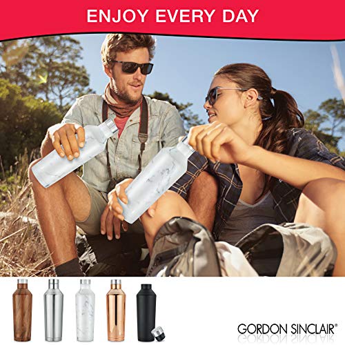 Gordon Sinclair Marble Riviera 17 oz Double Walled Stainless Steel Water Bottles The Vacuum Insulated Water Bottle is Leak Proof & a Thermos for Hot Drinks for 12 Hours and Cold Drinks for 24 Hours