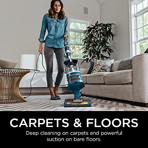 Shark ZU503AMZ Navigator Lift-Away Upright Vacuum with Self-Cleaning Brushroll, HEPA Filter, Swivel Steering, Upholstery Tool & Pet Crevice Tool, Perfect for Pets & Multi-Surface Cleaning, Teal