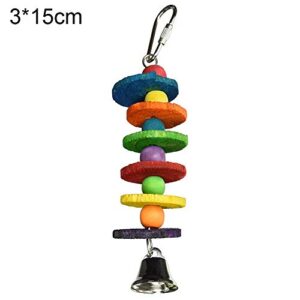 SONGBIRDTH Parrot Chew Toys - Pet Bird Parrot Ball Bell Climbing Grinding Paw Haning Cage Decor Chewing Toy for Medium and Small Parrot Multicolor