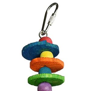 SONGBIRDTH Parrot Chew Toys - Pet Bird Parrot Ball Bell Climbing Grinding Paw Haning Cage Decor Chewing Toy for Medium and Small Parrot Multicolor