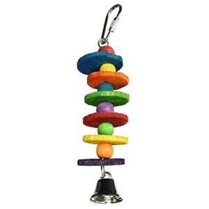 SONGBIRDTH Parrot Chew Toys - Pet Bird Parrot Ball Bell Climbing Grinding Paw Haning Cage Decor Chewing Toy for Medium and Small Parrot Multicolor