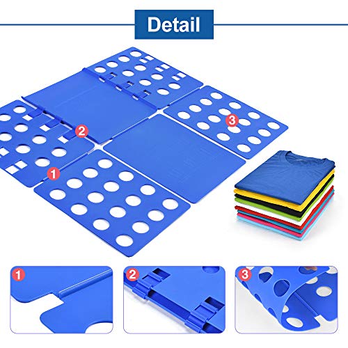 T shirt Folding Board T shirt Clothes Folder Laundry Organizer Easy and Fast for Kid and Adult to Fold Clothes Blue