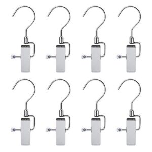 increway stainless steel laundry hooks, 8 pcs metal laundry hanger with swivel hooks portable clothes pins boot hanging clips multifuctional drying clip for hanging clothes towels in home, travel