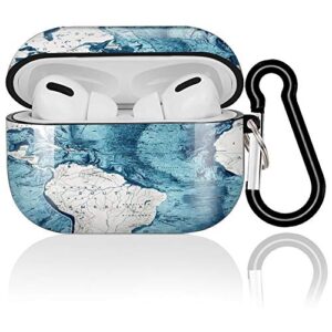airpods pro case south america map protective hard airpods pro case cover portable & shockproof with keychain compatible with apple airpods pro charging cases