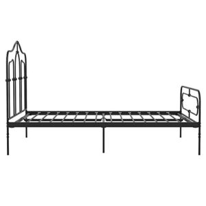 Mr. Kate Primrose Metal Bed with Secured Slats, Headboard and Footboard, Queen Size Frame, Black