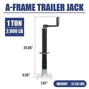 HPDMC A-Frame Trailer Jack, 1 Ton (2,000 lb) Capacity