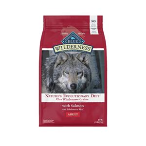 blue buffalo wilderness high protein natural adult dry dog food plus wholesome grains, salmon 4.5-lb
