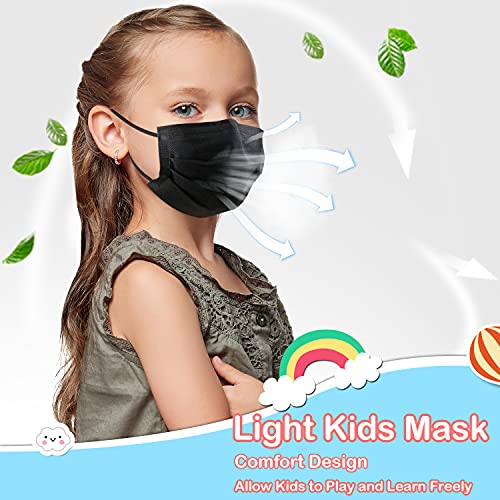 BINGFONE Black Disposable Face Masks, 100 Pack Disposable Face Masks Disposable Masks
