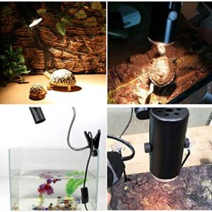 AOMRYOM 2 Pack Reptile UVA/UVB Lamp with 3-pcs of 30W Heat Bulbs, Upgraded Lengthened Adjustable Stand & Socket, for Bird Lizard Turtle Snake Aquarium Habitat Heat Lamps & Light Bulbs - Black