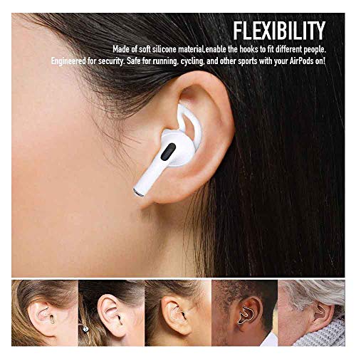 Generic Brands, Ear Covers and Hooks Accessories Compatible with Apple AirPods Pro, Fonygo 3 Pairs Professional Anti-Slip Silicone Earbuds Tips Hook Compatible with Apple Airpods Pro(3 Pairs Black)