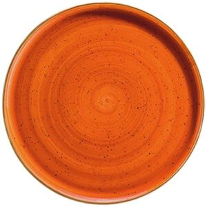 turgla home sienna pure flat platter round 12.50x12.50x1.00in plate for main dish, entree, steak, pasta, dining, dinnerware, tableware, chip resistant, microwave safe