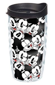 tervis made in usa double walled disney® - mickey expressions insulated tumbler cup keeps drinks cold & hot, 10oz wavy, clear