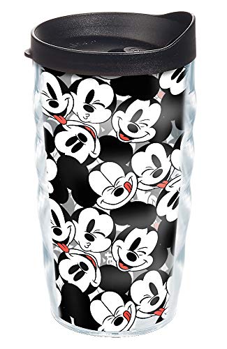 Tervis Made in USA Double Walled Disney® - Mickey Expressions Insulated Tumbler Cup Keeps Drinks Cold & Hot, 10oz Wavy, Clear