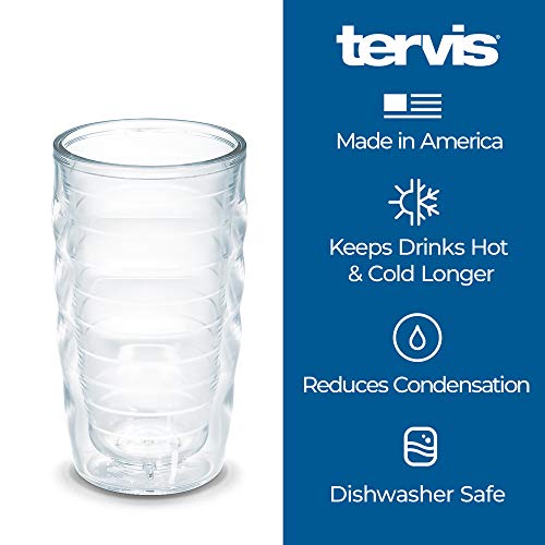 Tervis Made in USA Double Walled Disney® - Mickey Expressions Insulated Tumbler Cup Keeps Drinks Cold & Hot, 10oz Wavy, Clear