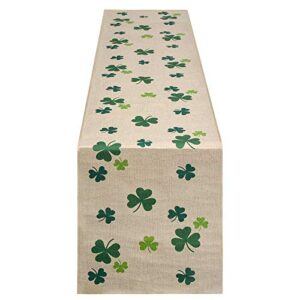 yuboo burlap shamrock table runner,saint patrick day decorations for spring tablecloth farmhouse kitchen home