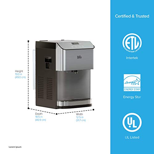 Brio Moderna Self-Cleaning Bottleless Countertop Water Cooler Dispenser - with 3-Stage Water Filter and Installation Kit, Tri Temp Dispense, and LED Night Light - UL/Energy Star Approved