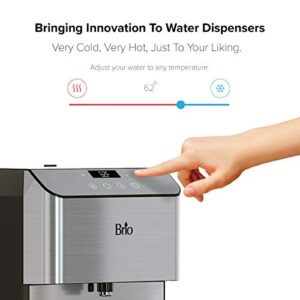 Brio Moderna Self-Cleaning Bottleless Countertop Water Cooler Dispenser - with 3-Stage Water Filter and Installation Kit, Tri Temp Dispense, and LED Night Light - UL/Energy Star Approved