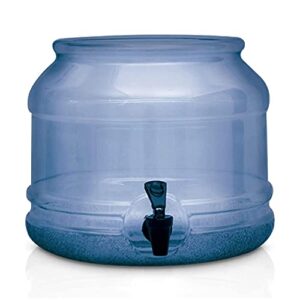 blue plastic water jug dispenser base with spigot for 5 gallon water bottle, bpa free water dispenser for stand or countertop