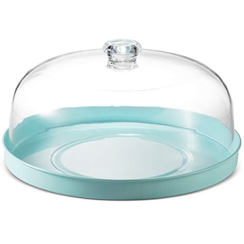 Godinger Cake Stand, Cake Plate Server with Dome, Fruit Platter, Metal Serving Tray and Shaterproof Acrylic Lid