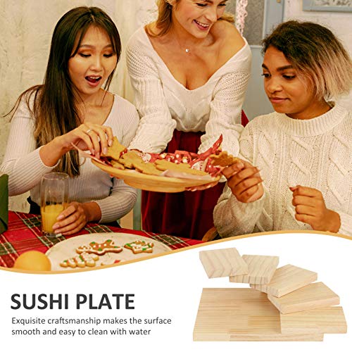 Sushi Making Wooden Sushi Serving Tray Rotating Steps Stairs Meat Plate Charcuterie Platter Bread Meat Fruit Display Decorative Serving Trays Wooden Server 28. 5X23X9CM Sushi Serving Tray