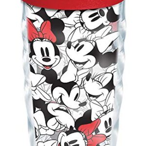 Tervis Made in USA Double Walled Disney - Minnie Expressions Insulated Tumbler Cup Keeps Drinks Cold & Hot, 10oz Wavy, Clear