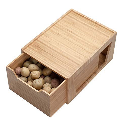 Tall Bamboo Drawer, Stackable Storage Solution for Kitchen Products, Office Supplies, or Bathroom Cosmetics & Toiletries, 12” x 9” x 6.25”