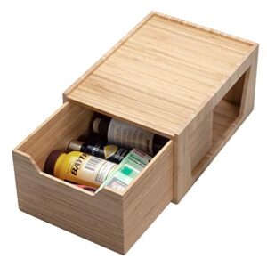 Tall Bamboo Drawer, Stackable Storage Solution for Kitchen Products, Office Supplies, or Bathroom Cosmetics & Toiletries, 12” x 9” x 6.25”