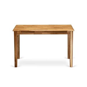 East West Furniture Mid Century YAT-ANA-T Modern Kitchen Table Rectangular Tabletop and 48 x 48 x 30-Natural Finish