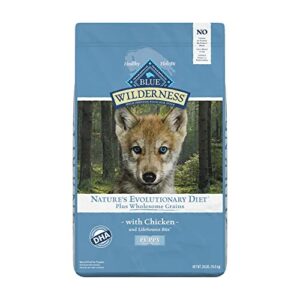 blue buffalo wilderness high protein natural puppy dry dog food plus wholesome grains, chicken 24-lb