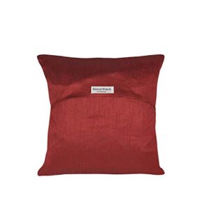 Set of 2 Home Decorative Square Pillowcase Bohemian Throw Pillow Cushion Cover Banaras Brocade Silk Woven Ethnic Traditional Royal Motifs Handcrafted for Gift Pillowcase (Maroon)